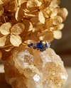 Round Blue Sapphire Cluster Ring